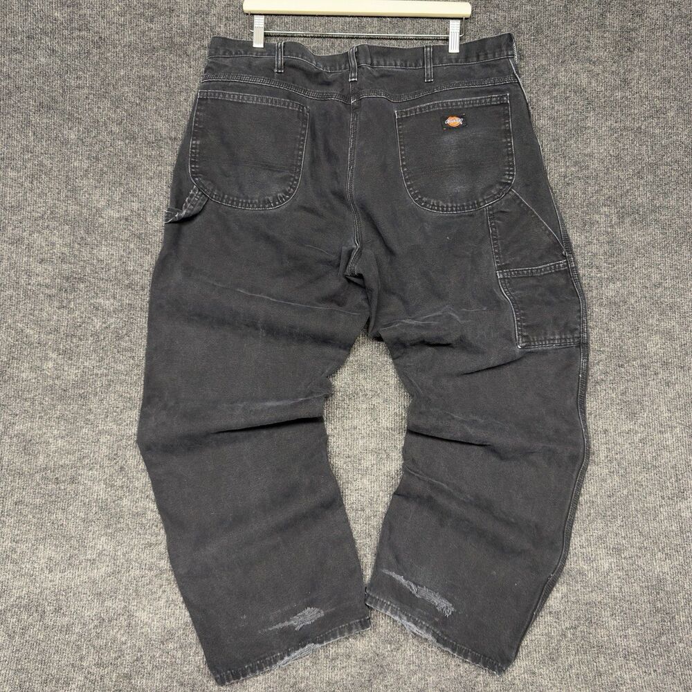 Vintage Dickies Black Carpenter Pants 40x30 Distressed Faded Canvas Workwear